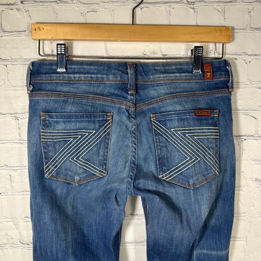 7 For All Mankind Blue Wide Leg Jeans - Picture 7 of 14